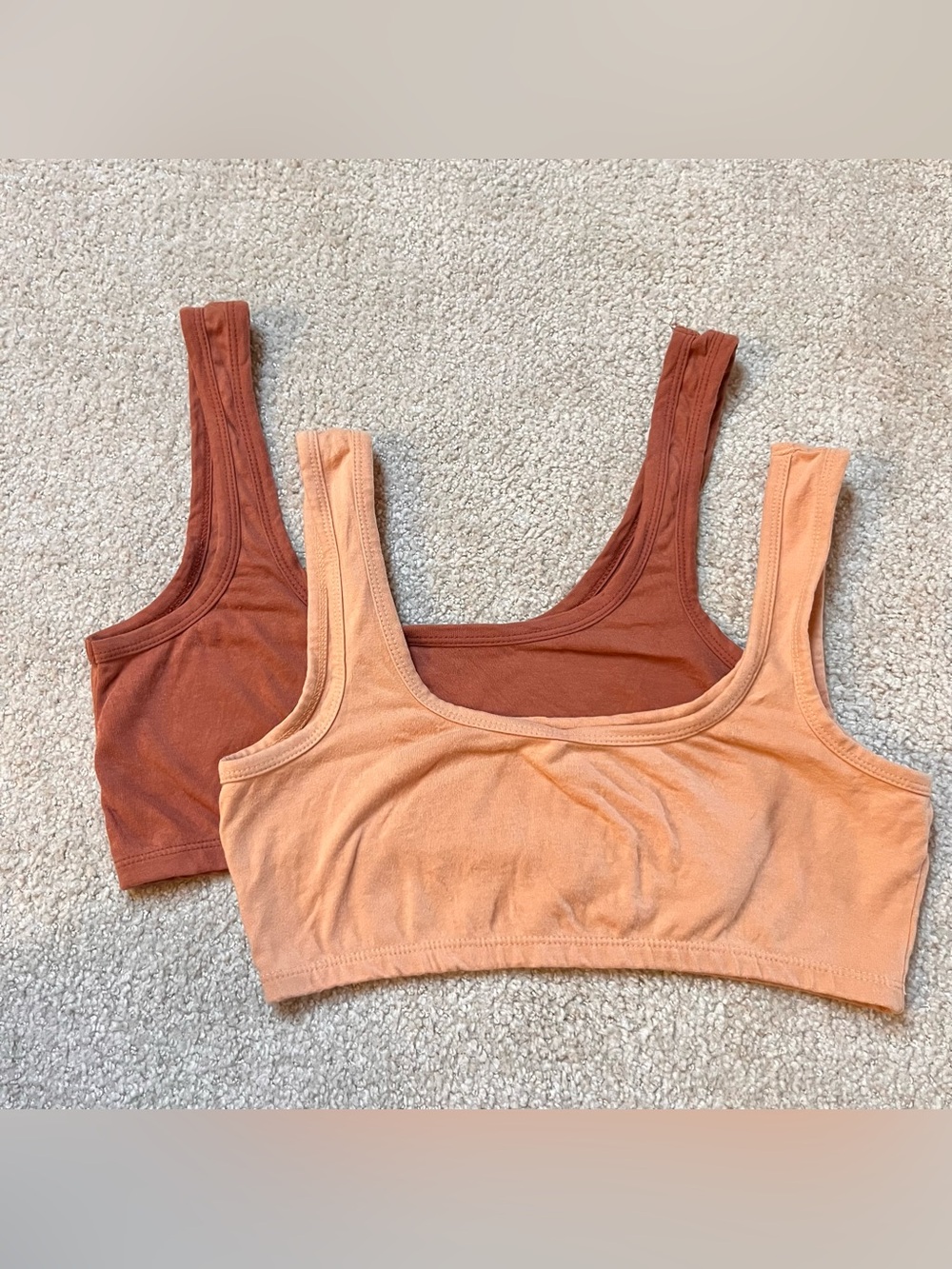 ARQ wide strap bras set of 2 - L - rust and tan